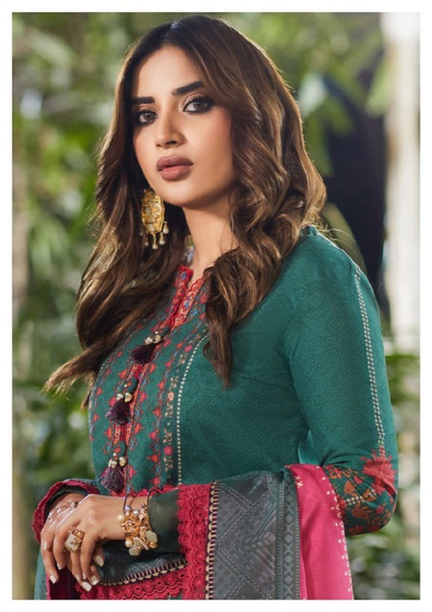 Al Karam Kesariya Vol 9 Cambric Cotton Dress Material
